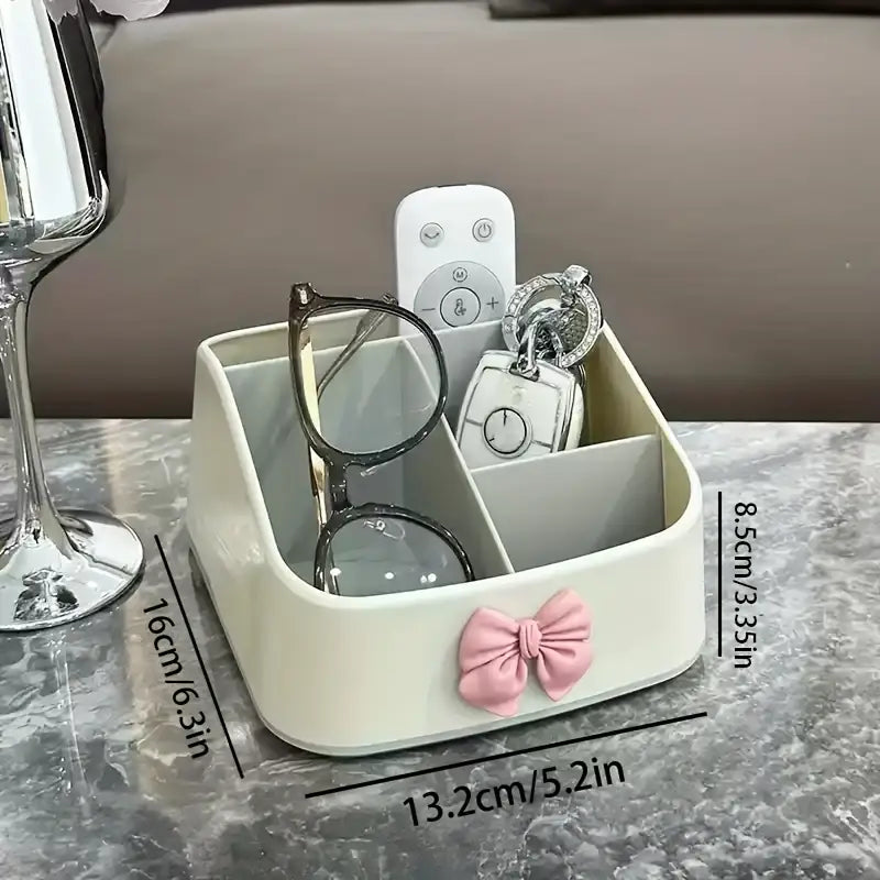 Makeup Organizer with Pink Bow