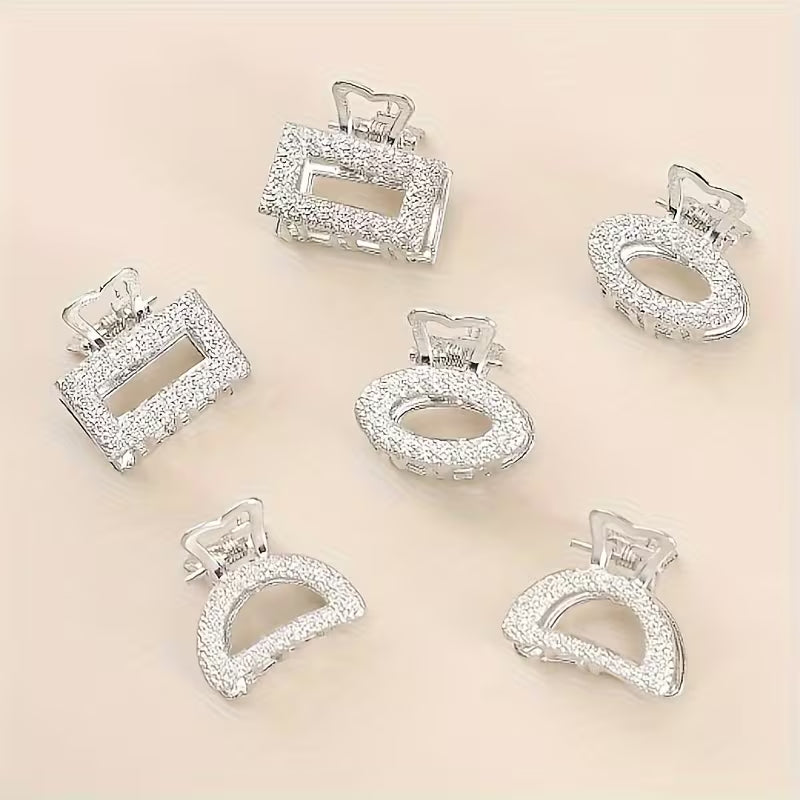 Asymmetrical Textured Alloy Hair Clips