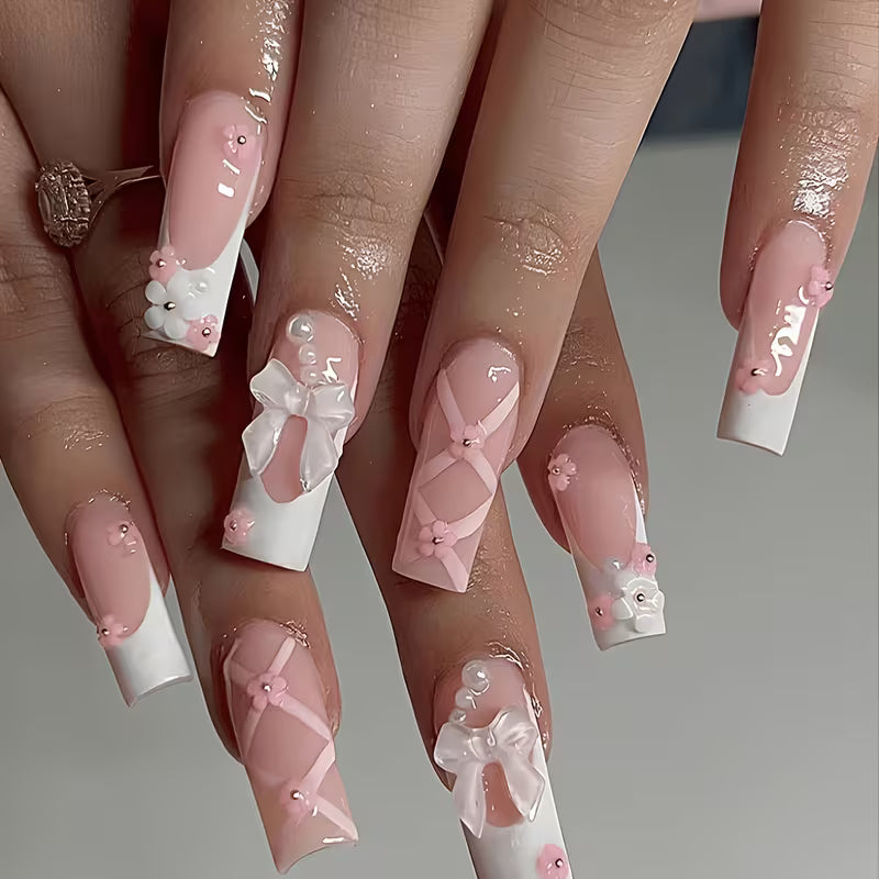 Press on Nails 3D Bow