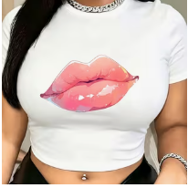 Lips Crop Tshirt