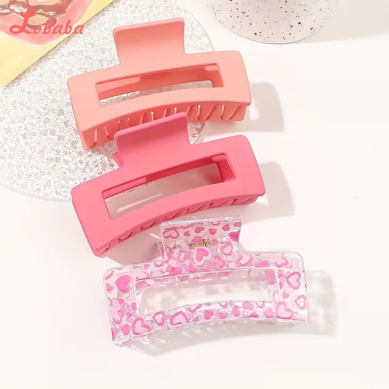 Pink Floral Hair Clips