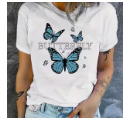 Women's Butterfly Print Tee] Butterfly Print T-shirt