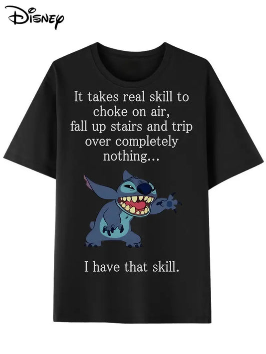 Goofy Stitch Pattern Unisex Pure Cotton Short Sleeve T- shirts